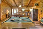 Pool table and Dining area